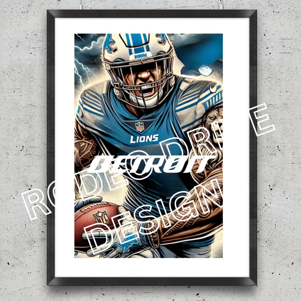 DETROIT LIONS 11X17 POSTER FOOTBALL TEAM POSTER LIONS  WALL ART NFL POST…